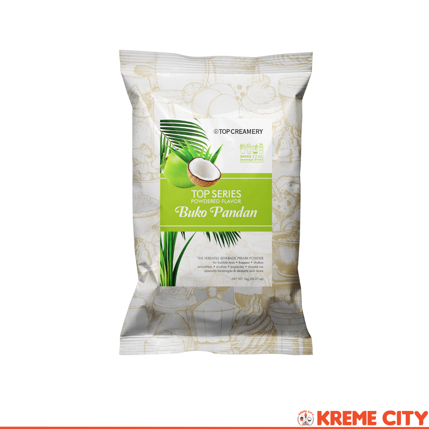 TOP Creamery Top Series Buko Pandan Powdered Flavor 1kg