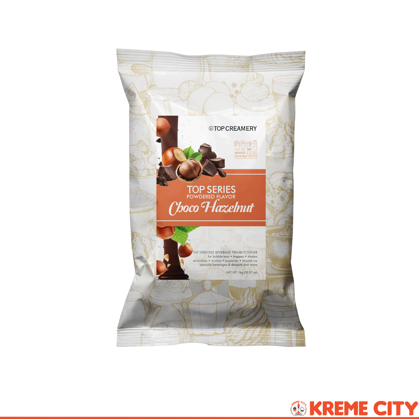 TOP Creamery Top Series Chocolate Hazelnut Powdered Flavor 1kg