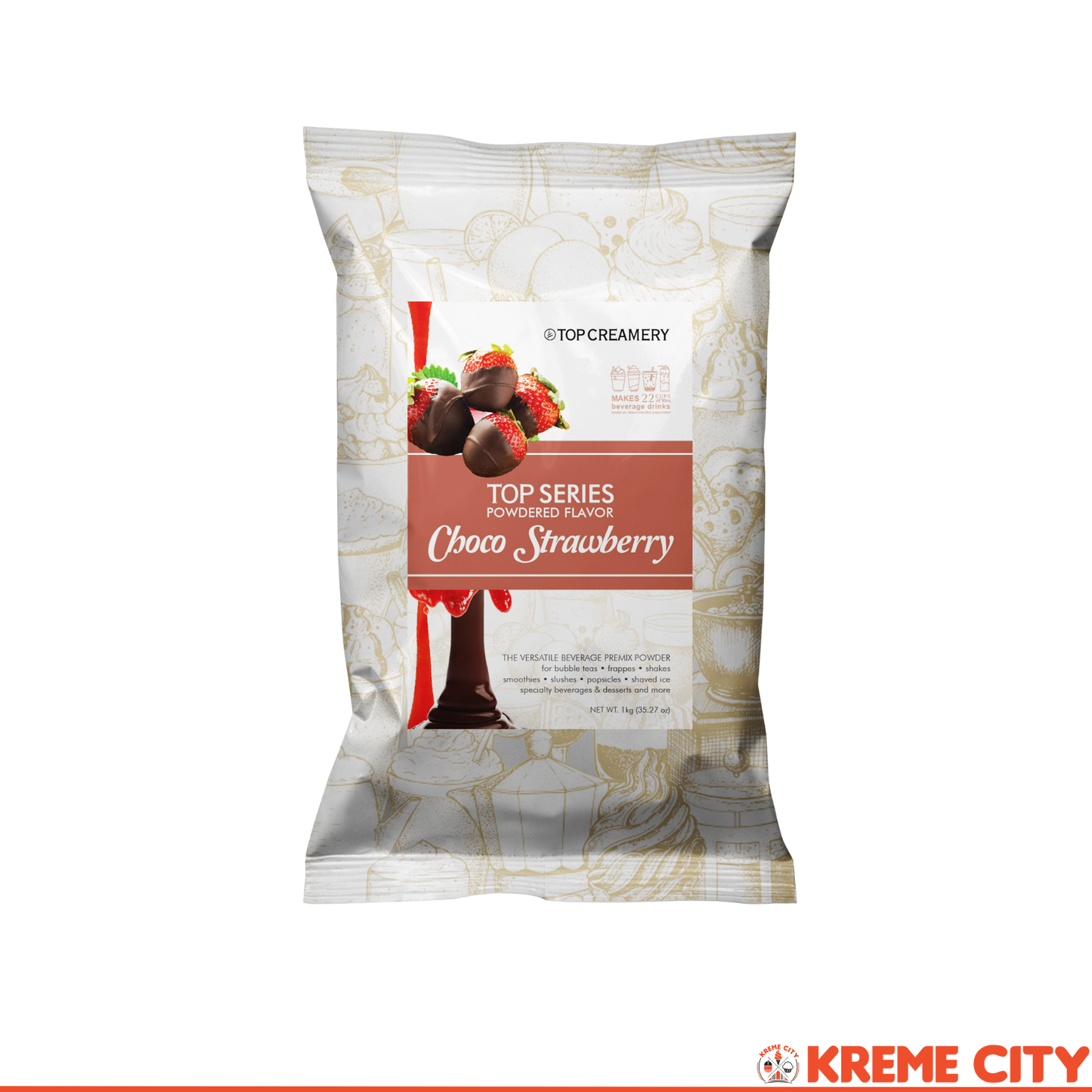 TOP Creamery Top Series Choco Strawberry Powdered Flavor 1kg