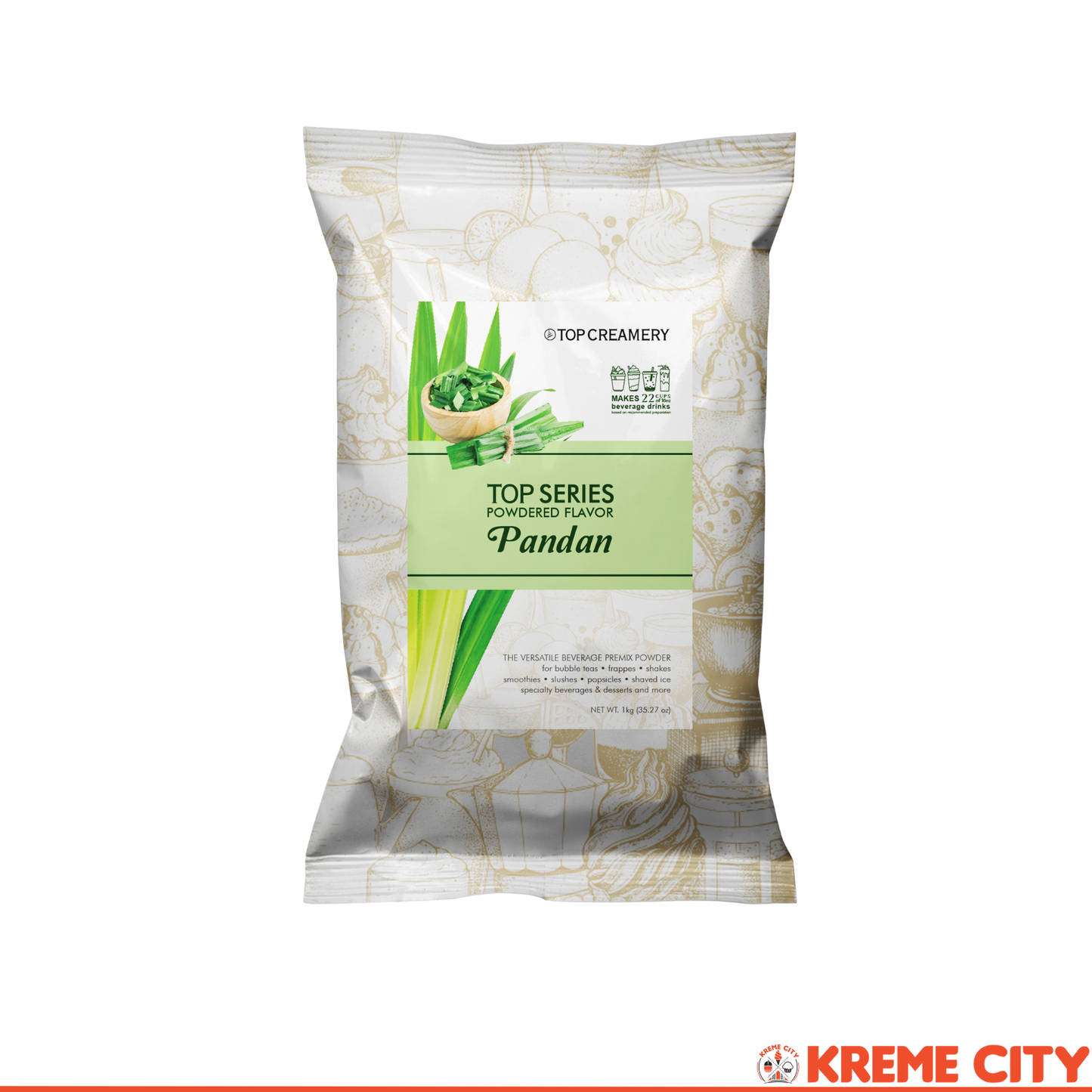 TOP Creamery Top Series Pandan Powdered Flavor 1kg