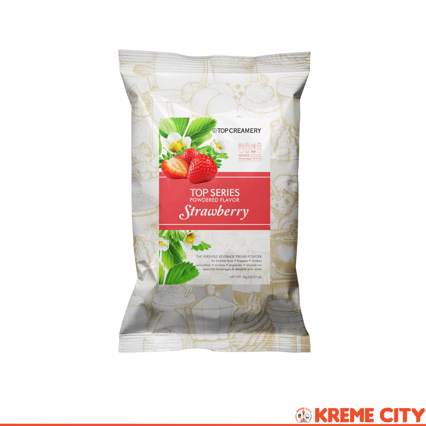 TOP Creamery Top Series Strawberry Powdered Flavor 1kg