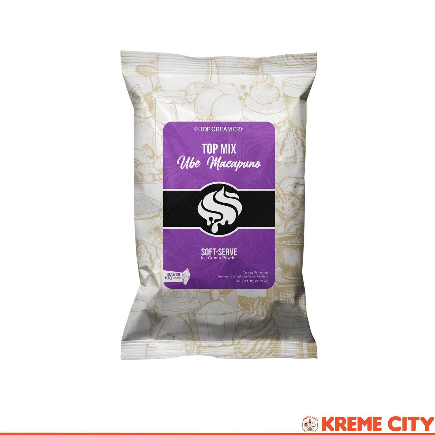TOP Creamery Topmix Ube Macapuno Soft Serve Ice Cream Powder 1kg