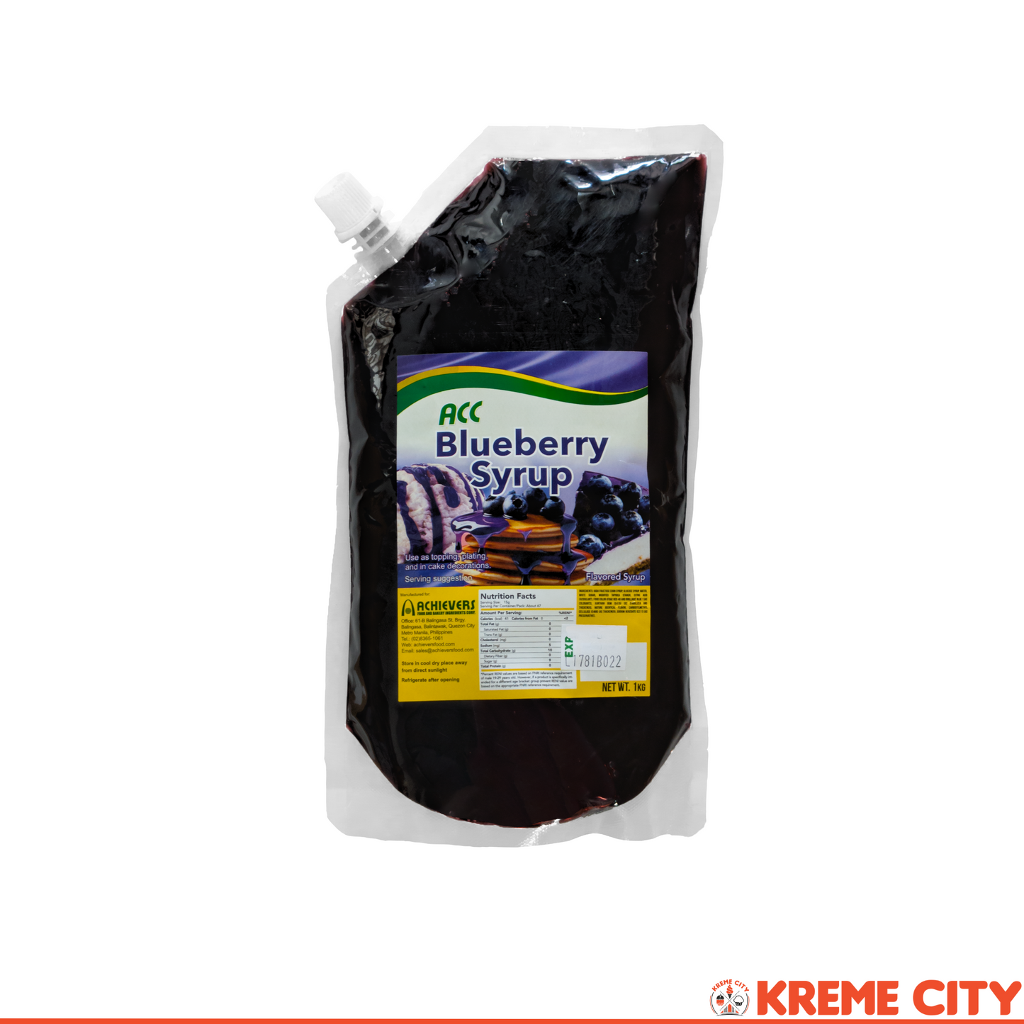 Achievers ACC Blueberry Syrup 1kg