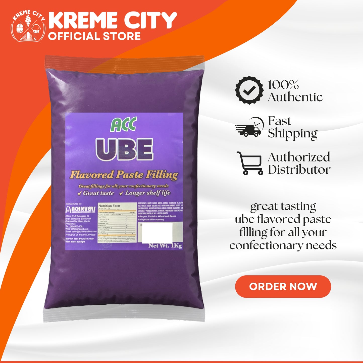 Achievers ACC Ube Flavored Paste Filling 1kg