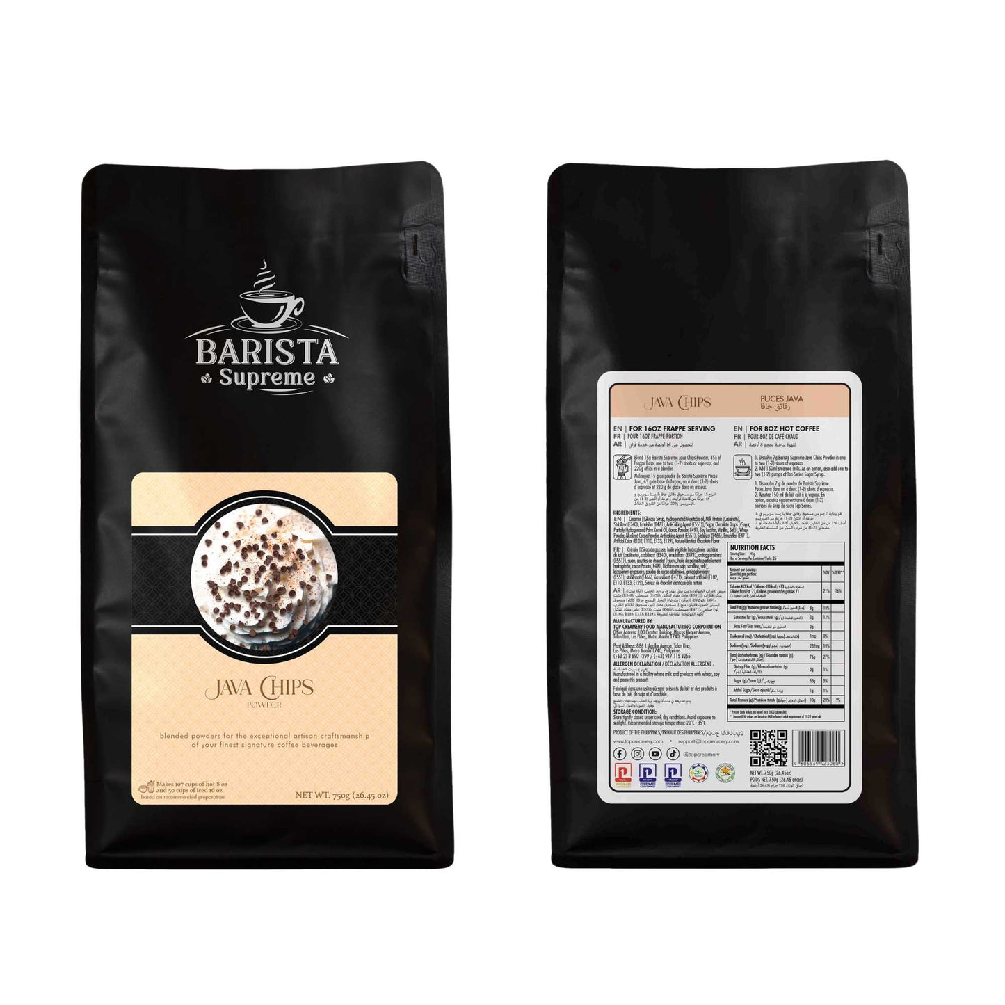 TOP Creamery Barista Supreme Java Chips Powder 750g