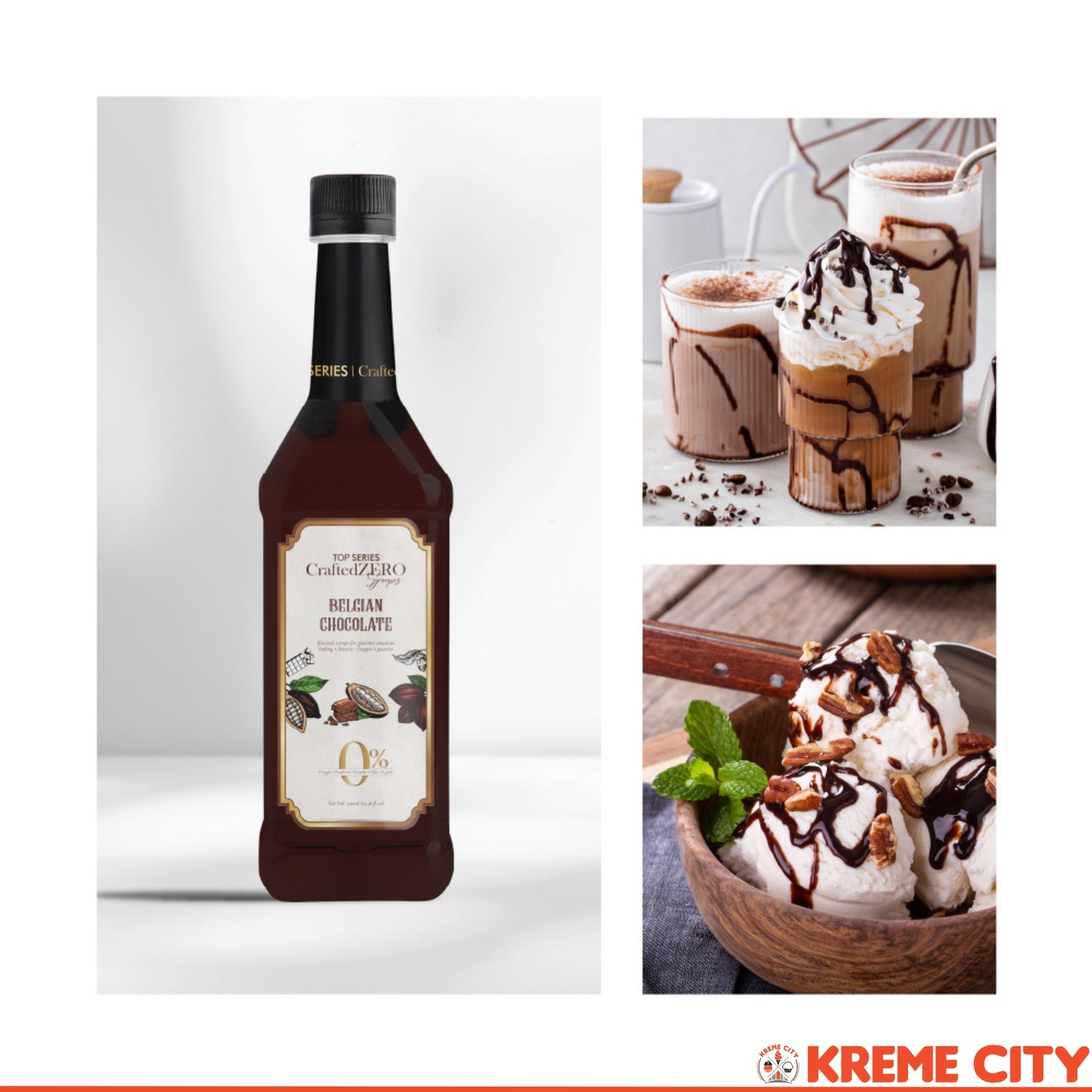 TOP Creamery Top Series CraftedZERO Belgian Chocolate Syrup 750ml