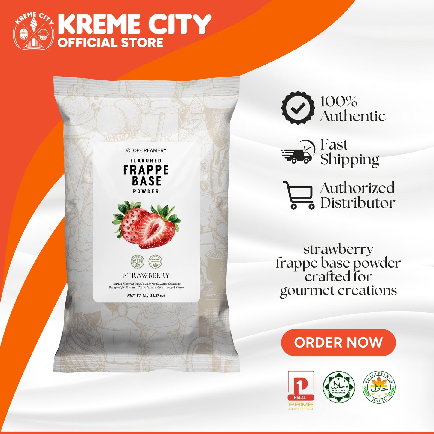 TOP Creamery Strawberry Frappe Base Powder 1kg