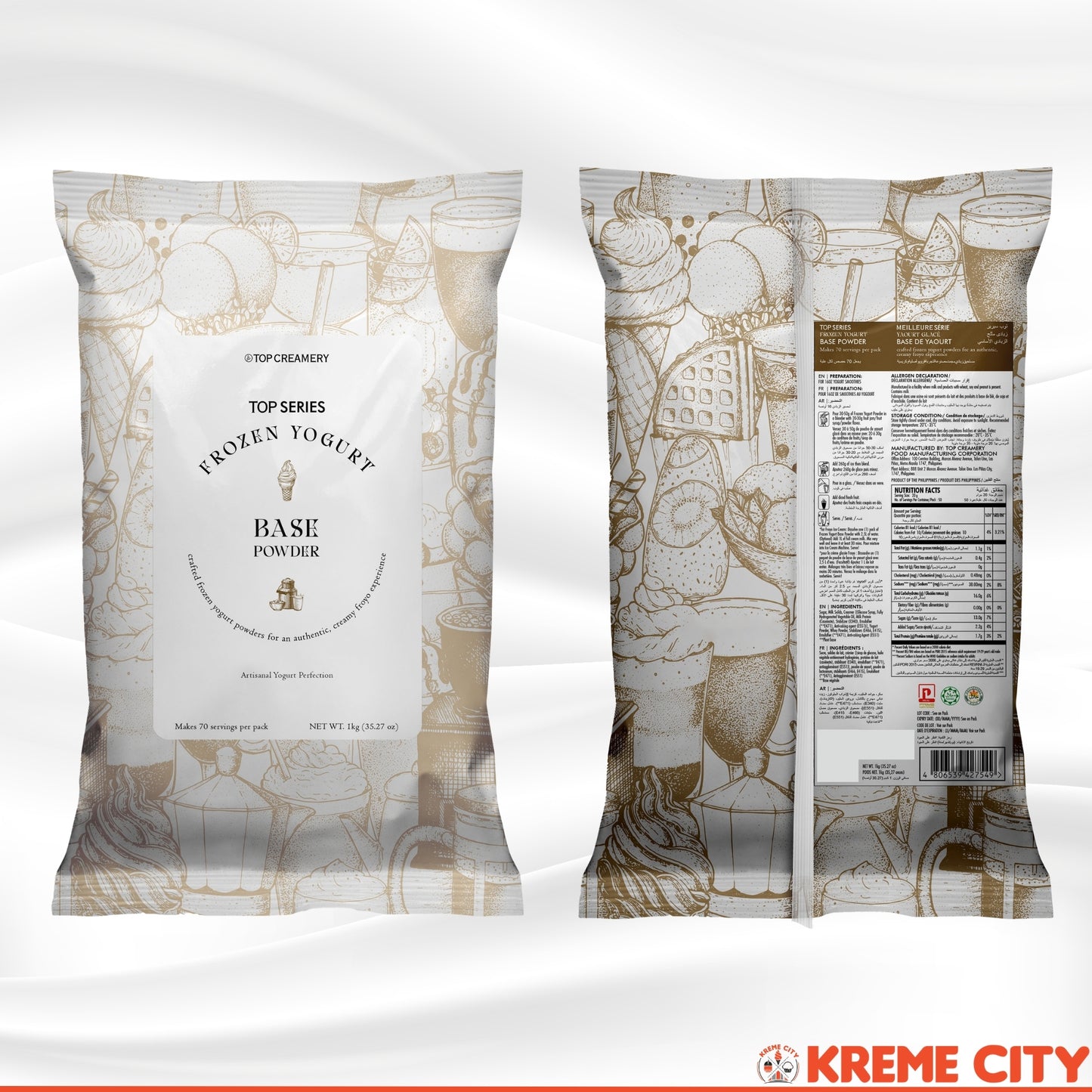 TOP Creamery Top Series Frozen Yogurt Base Powder Premix 1kg