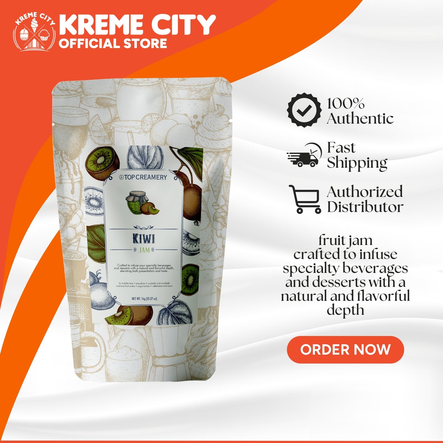 TOP Creamery Kiwi Jam 1kg