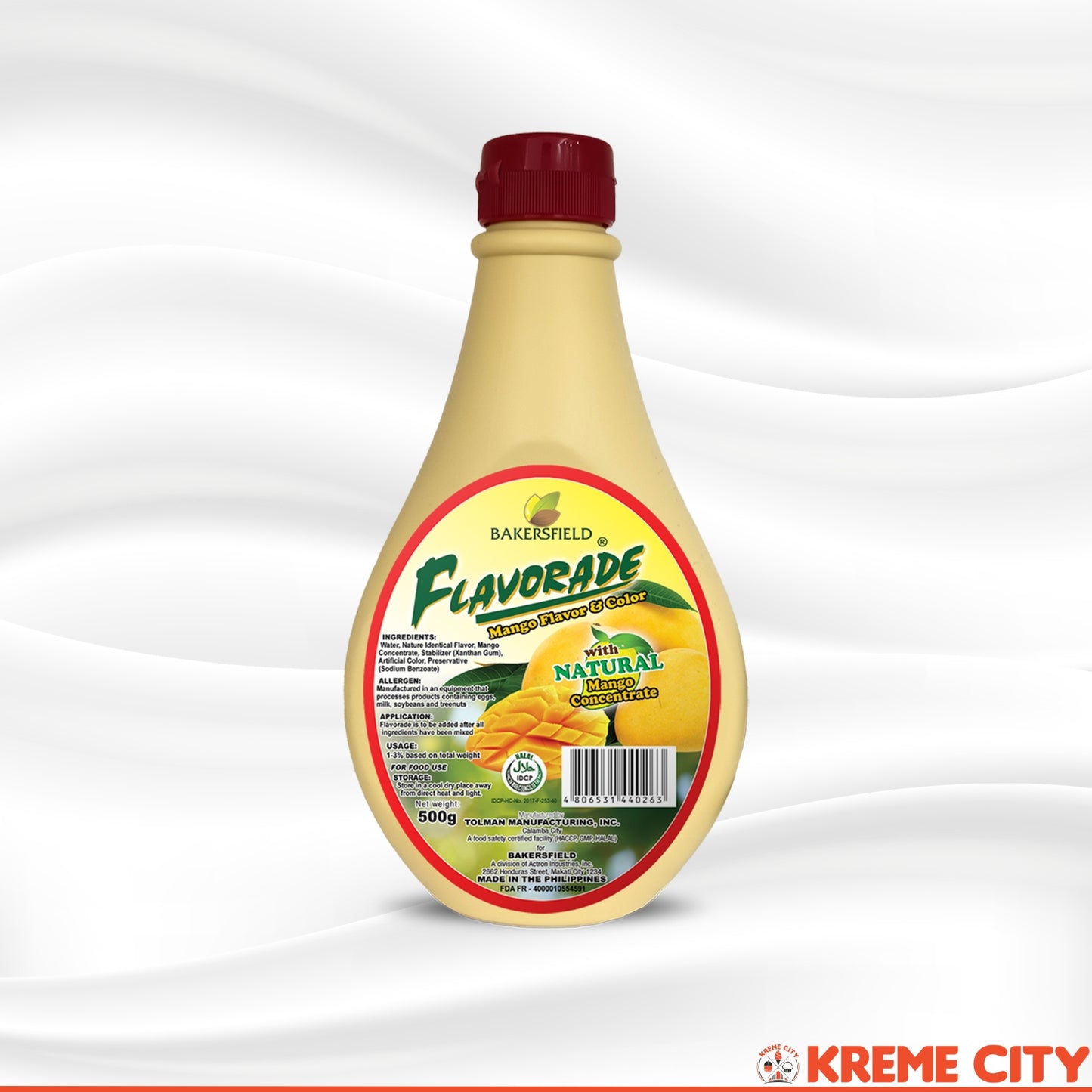 Bakersfield Flavorade Mango Flavor & Color 500g
