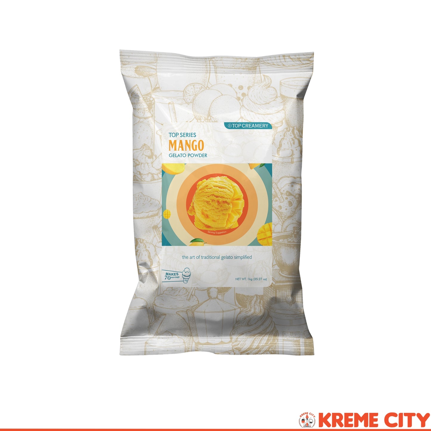 TOP Creamery Top Series Gelato Mango Ice Cream Powder Premix 1kg
