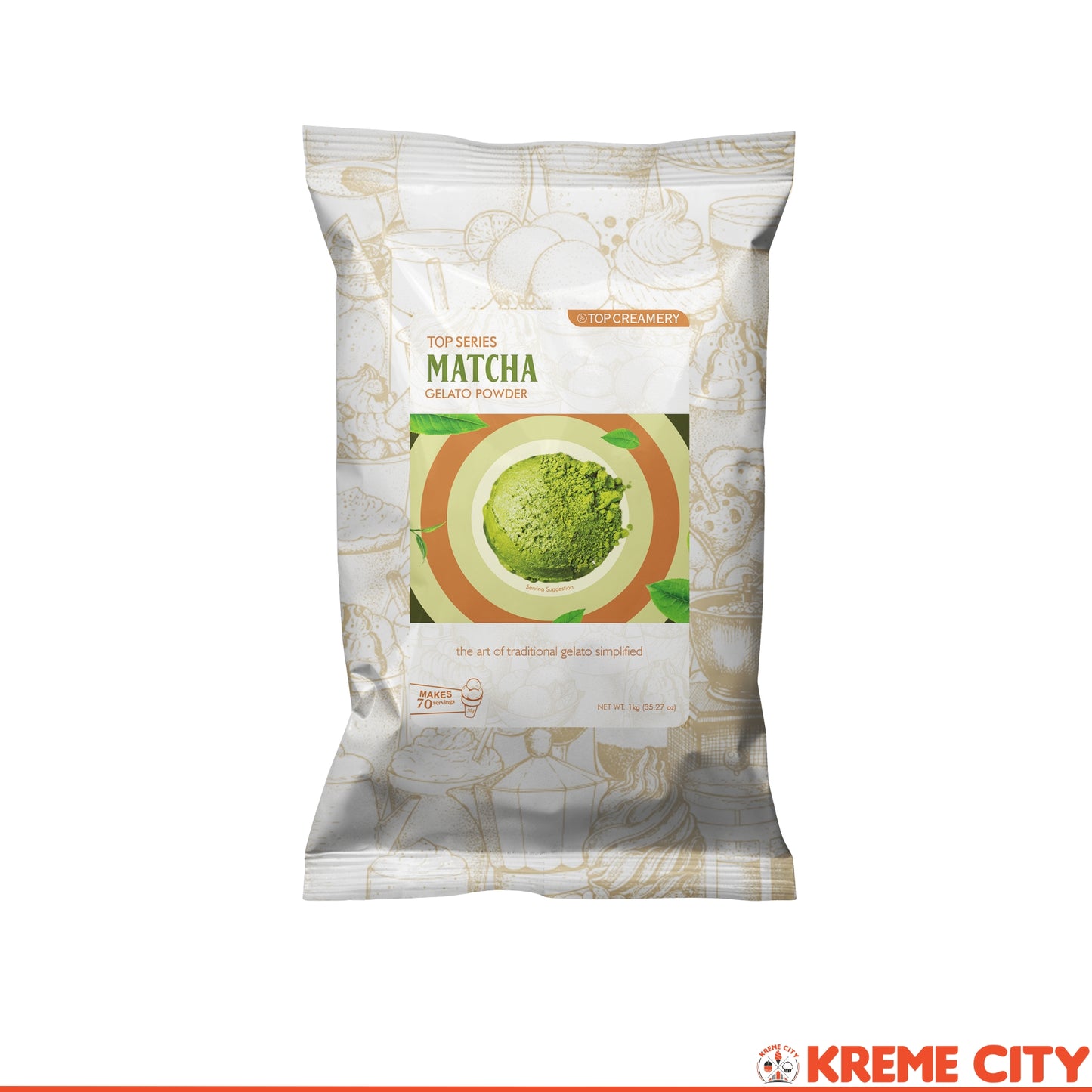 TOP Creamery Top Series Gelato Matcha Ice Cream Powder Premix 1kg