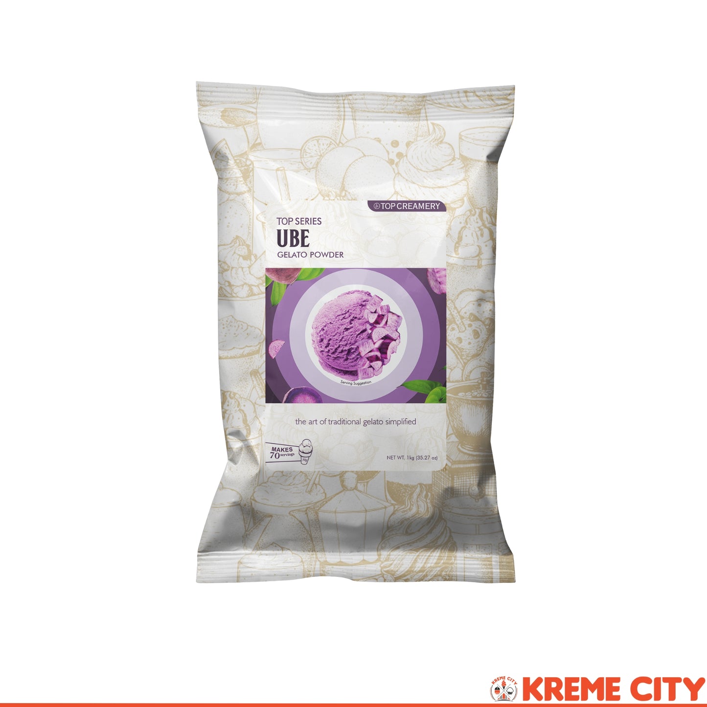 TOP Creamery Top Series Gelato Ube Ice Cream Powder Premix 1kg
