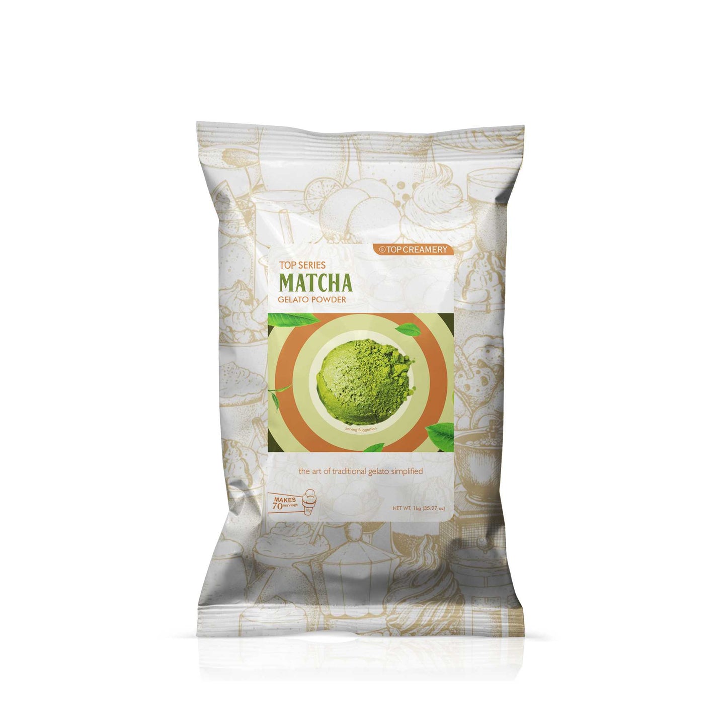 TOP Creamery Top Series Gelato Matcha Ice Cream Powder Premix 1kg