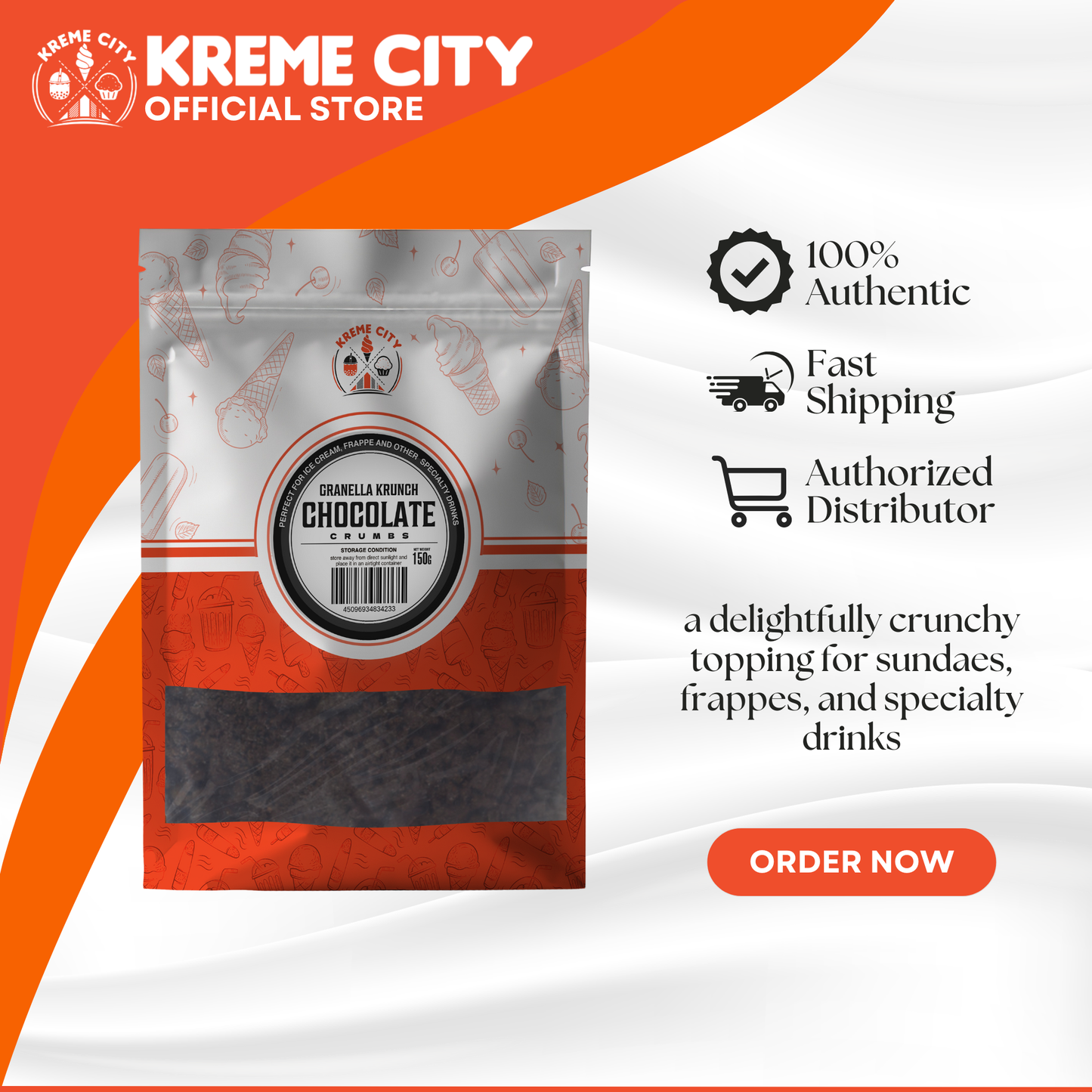 Kreme City Granella Krunch Chocolate 150g