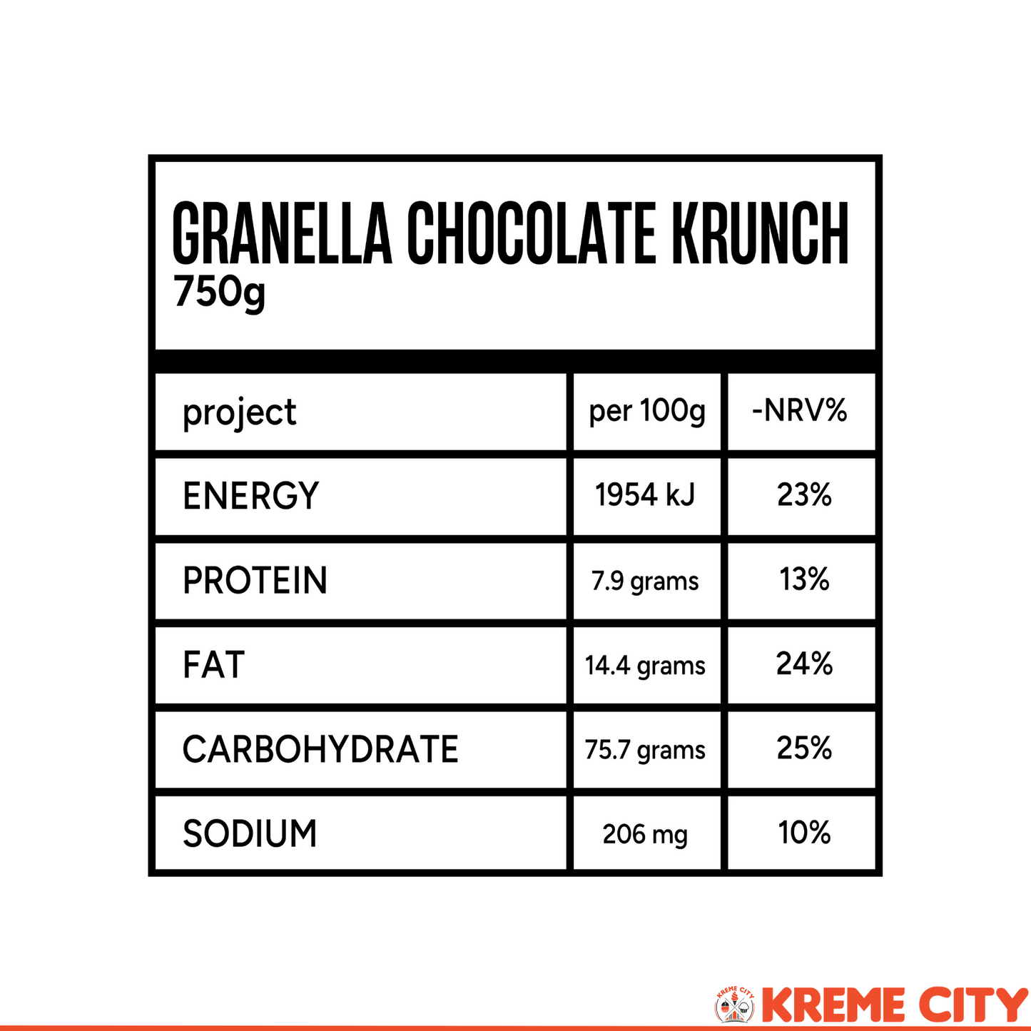 Kreme City Granella Krunch Chocolate 150g