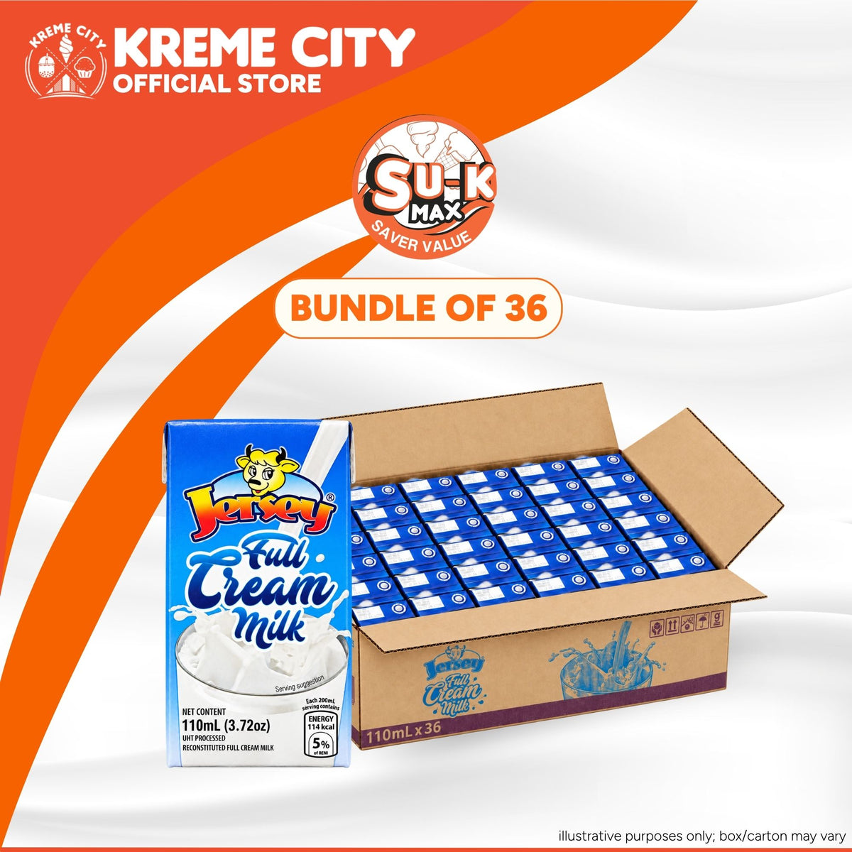 Jersey Full Cream Milk 110ml x 36