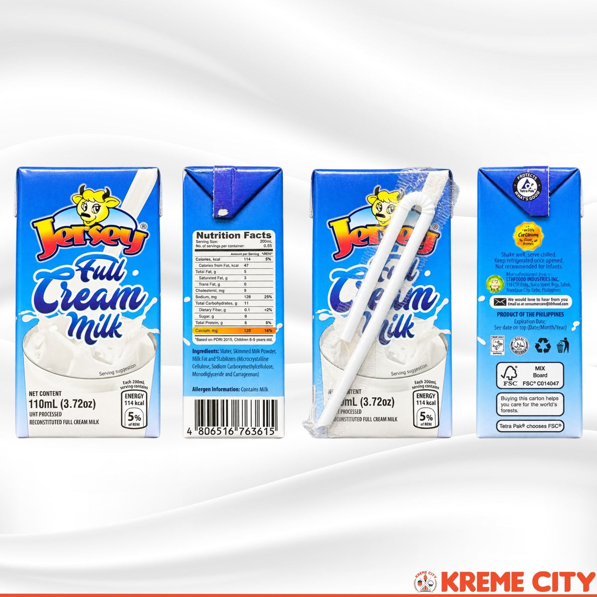Jersey Full Cream Milk 110ml x 36