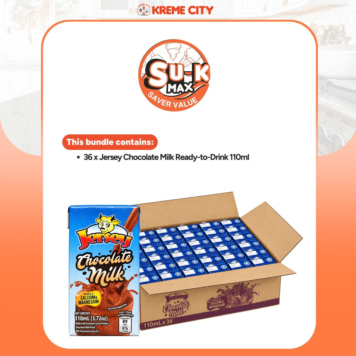 Jersey Chocolate Milk 110ml x 36
