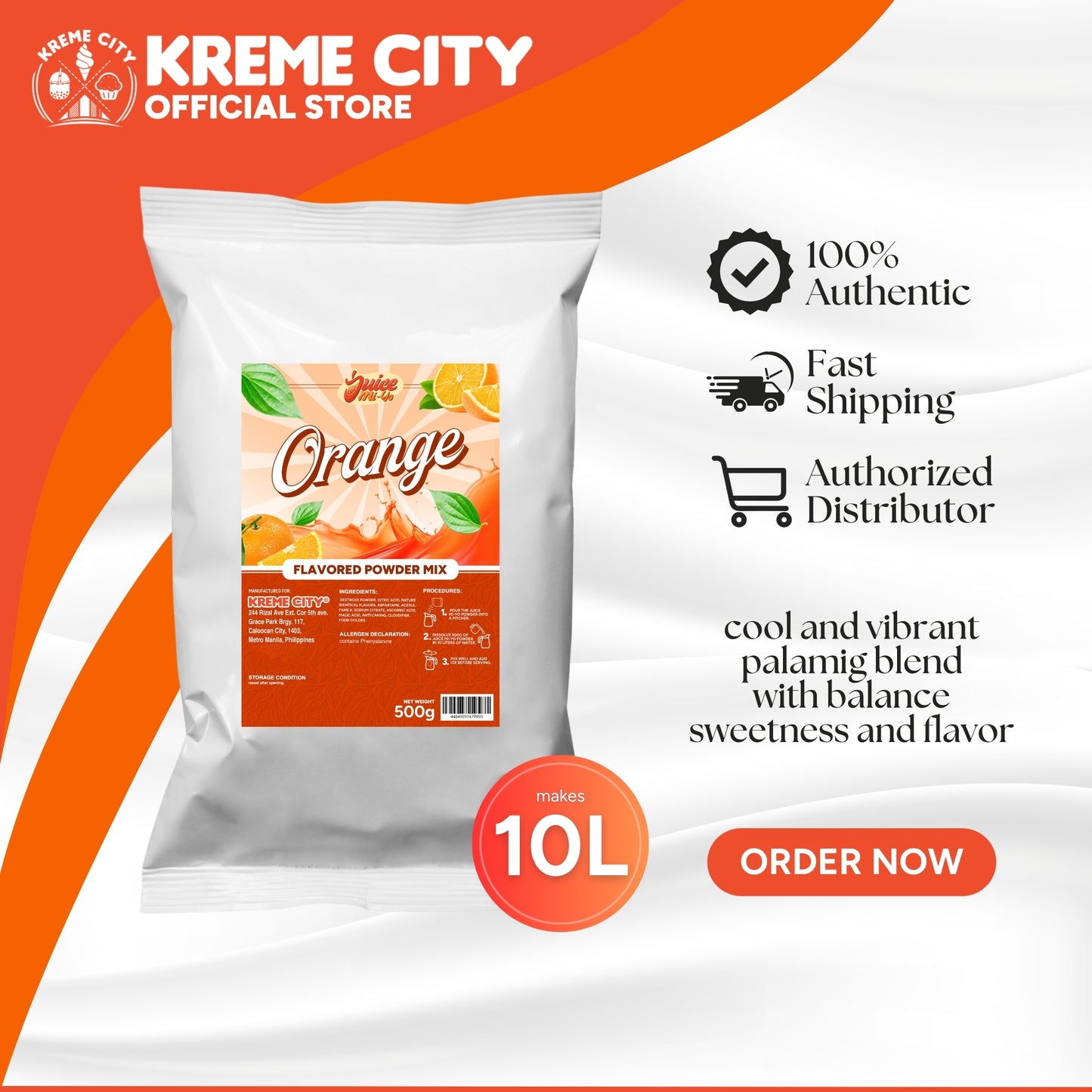 Kreme City Juice Mi-Yo Orange Flavored Powder Drink Mix 500g
