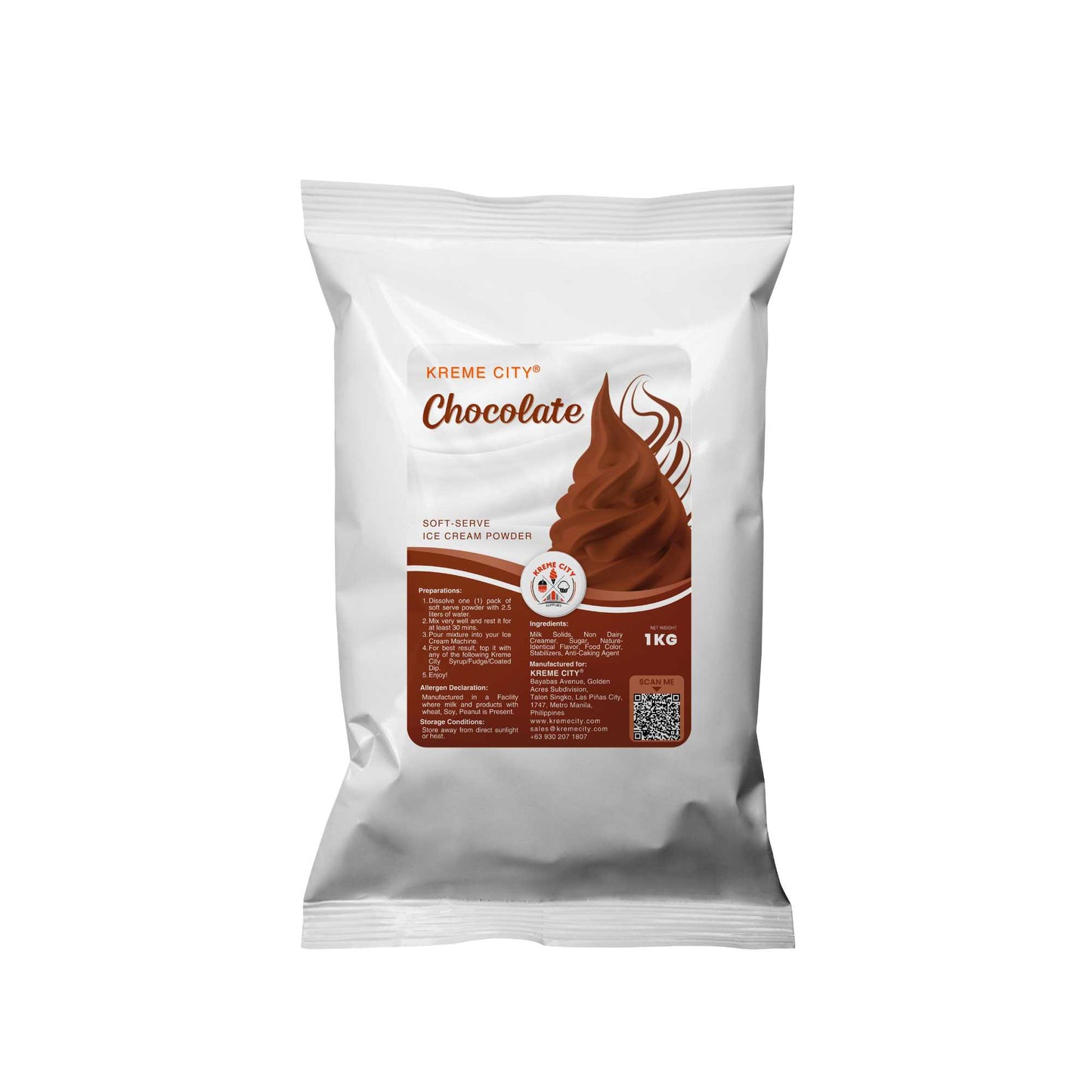 Kreme City Chocolate Soft Serve Ice Cream Powder Premix 1kg