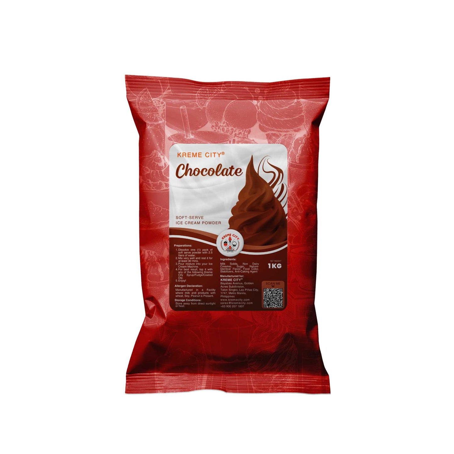 Kreme City Chocolate Soft Serve Ice Cream Powder Premix 1kg