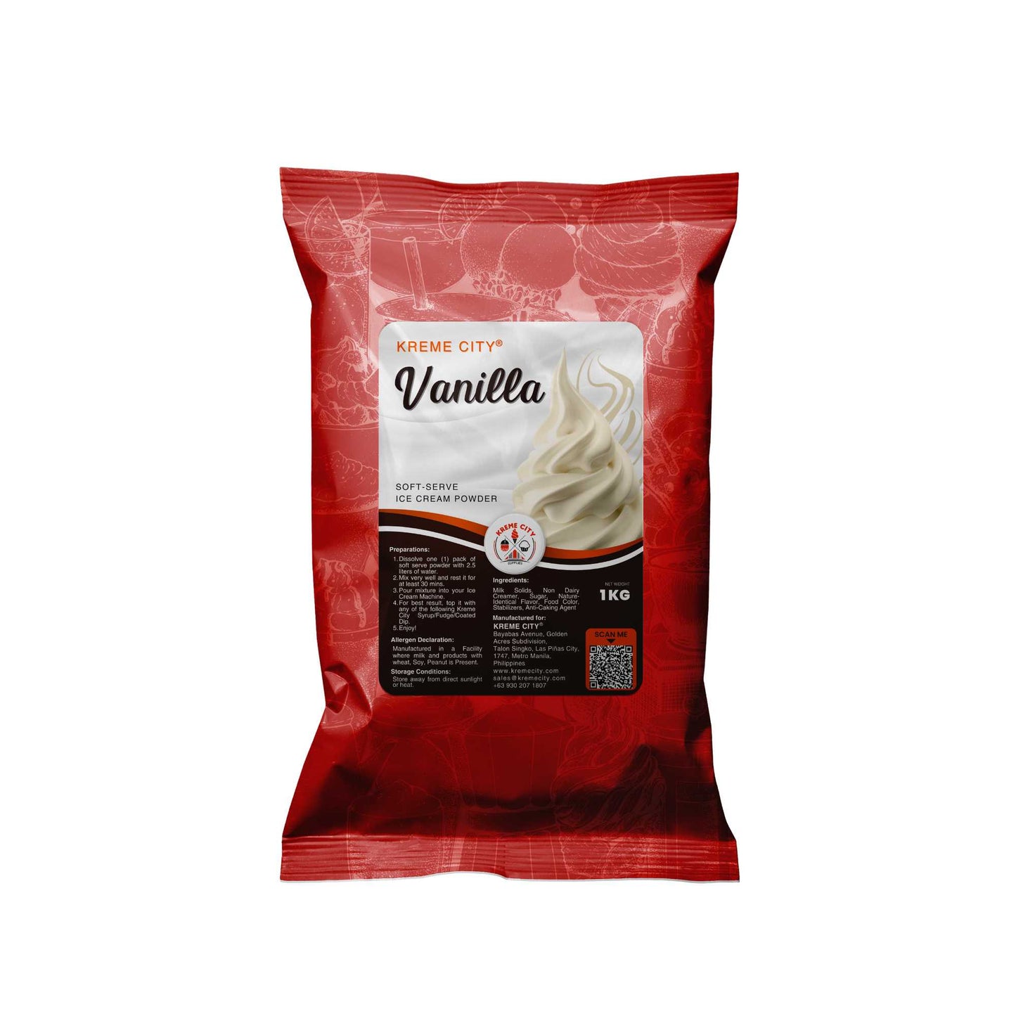 Kreme City Vanilla Soft Serve Ice Cream Powder Premix 1kg
