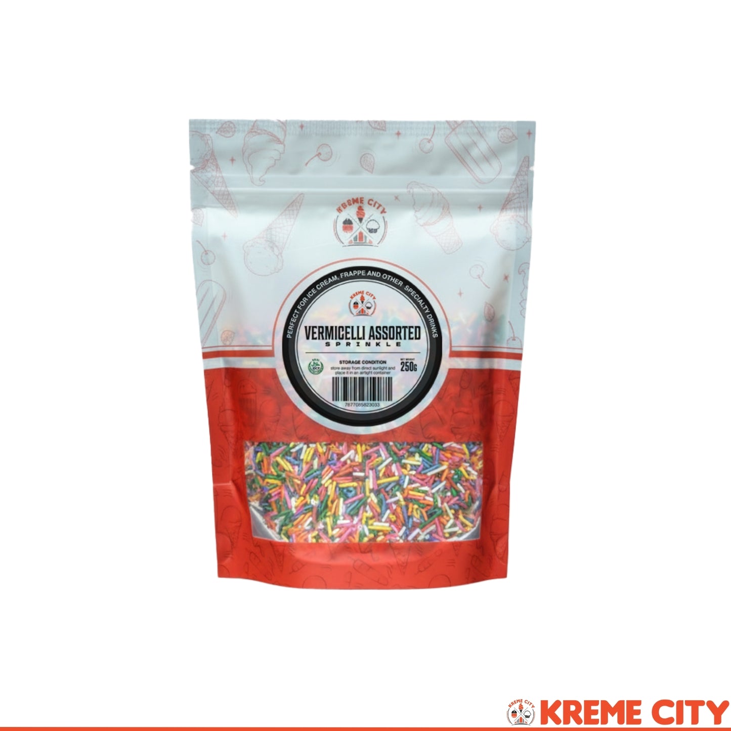 Kreme City Vermicelli Assorted Candy Sprinkles 250g
