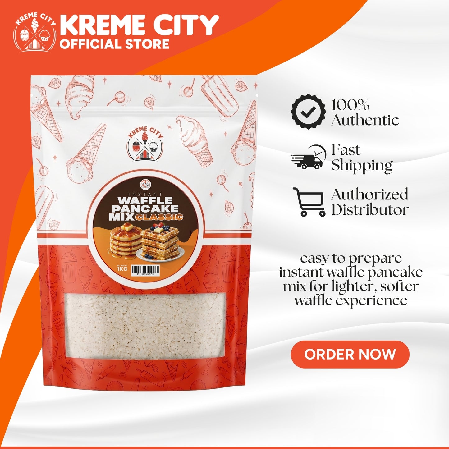 Kreme City Instant Waffle Pancake Mix Classic 1kg