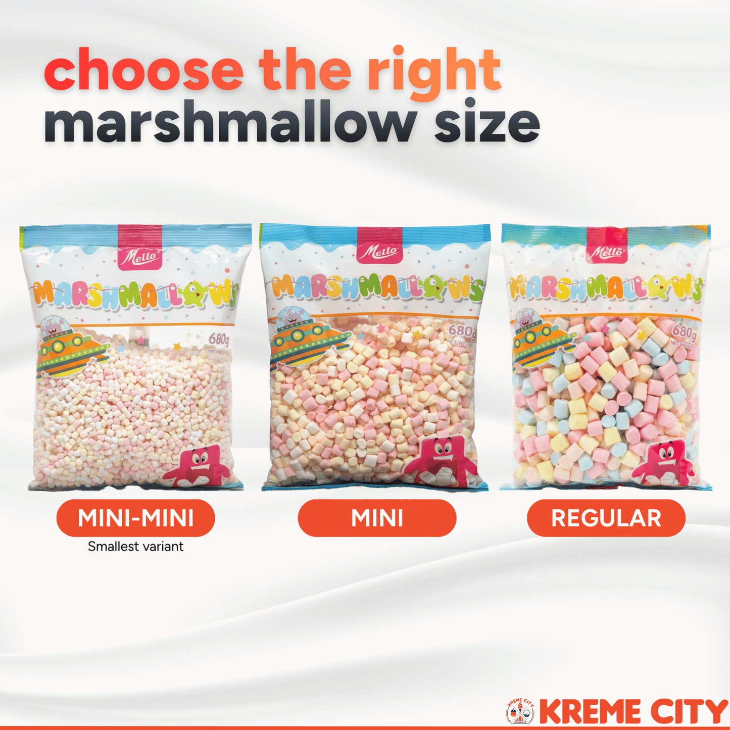 Mello Marshmallows Assorted Mini 680g
