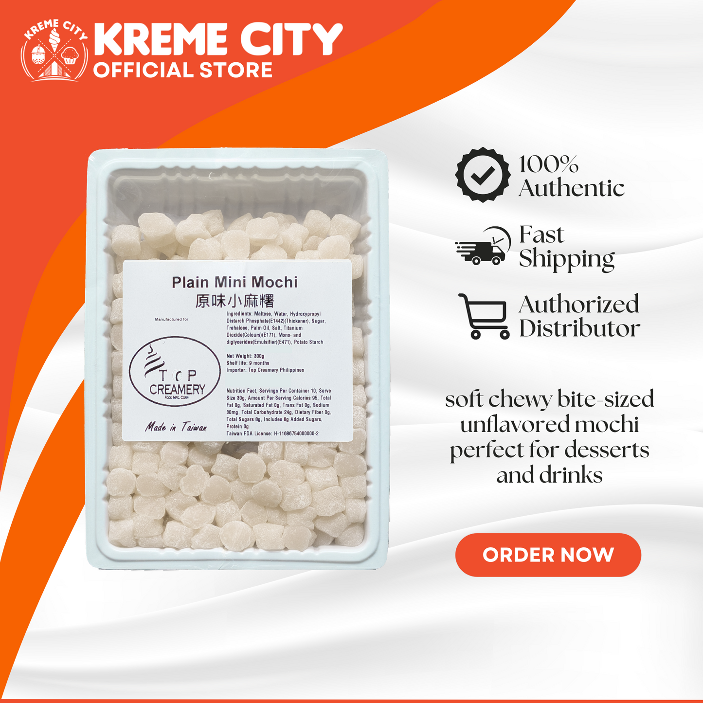 TOP Creamery Mini Mochi Plain 300g