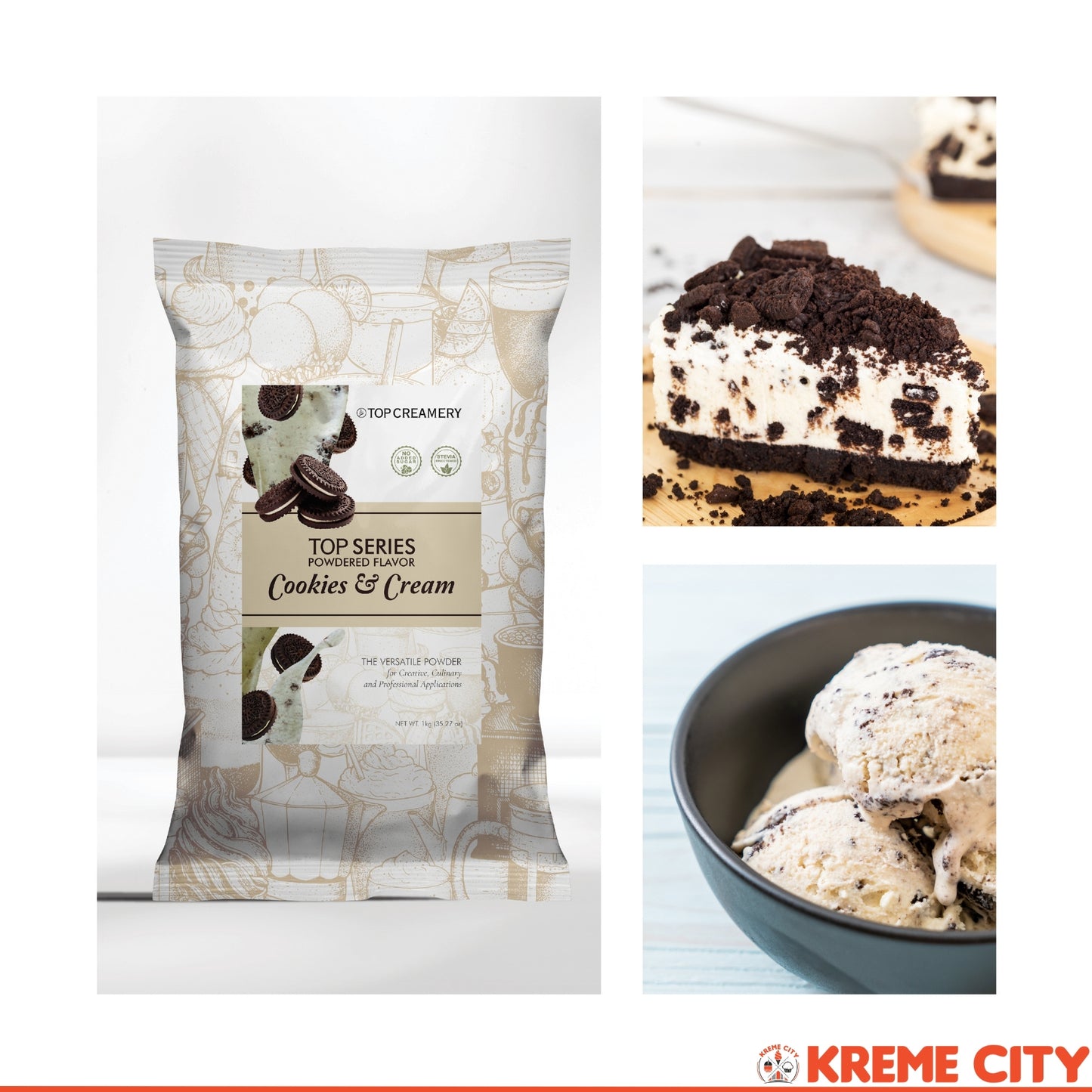 TOP Creamery Top Series Cookies and Cream Powdered Flavor 1kg