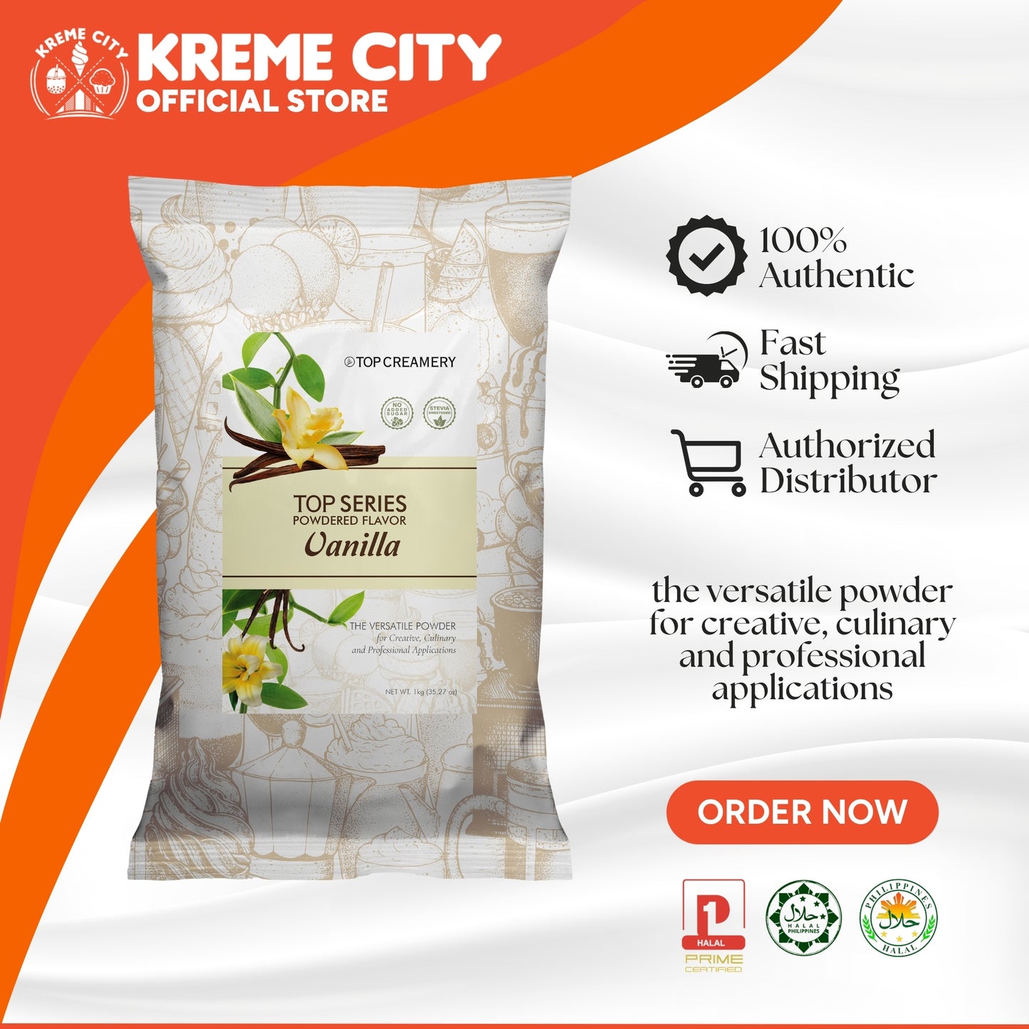 TOP Creamery Top Series Vanilla Powdered Flavor 1kg