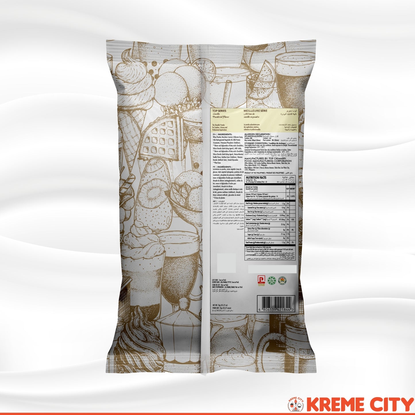 TOP Creamery Top Series Vanilla Powdered Flavor 1kg