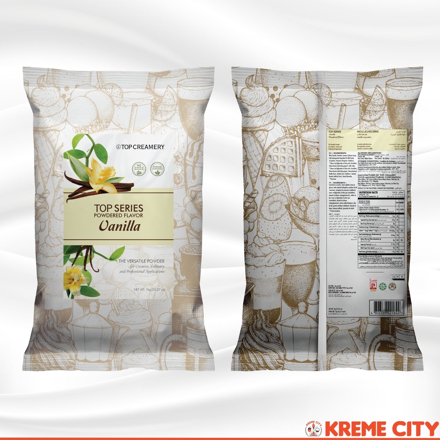 TOP Creamery Top Series Vanilla Powdered Flavor 1kg