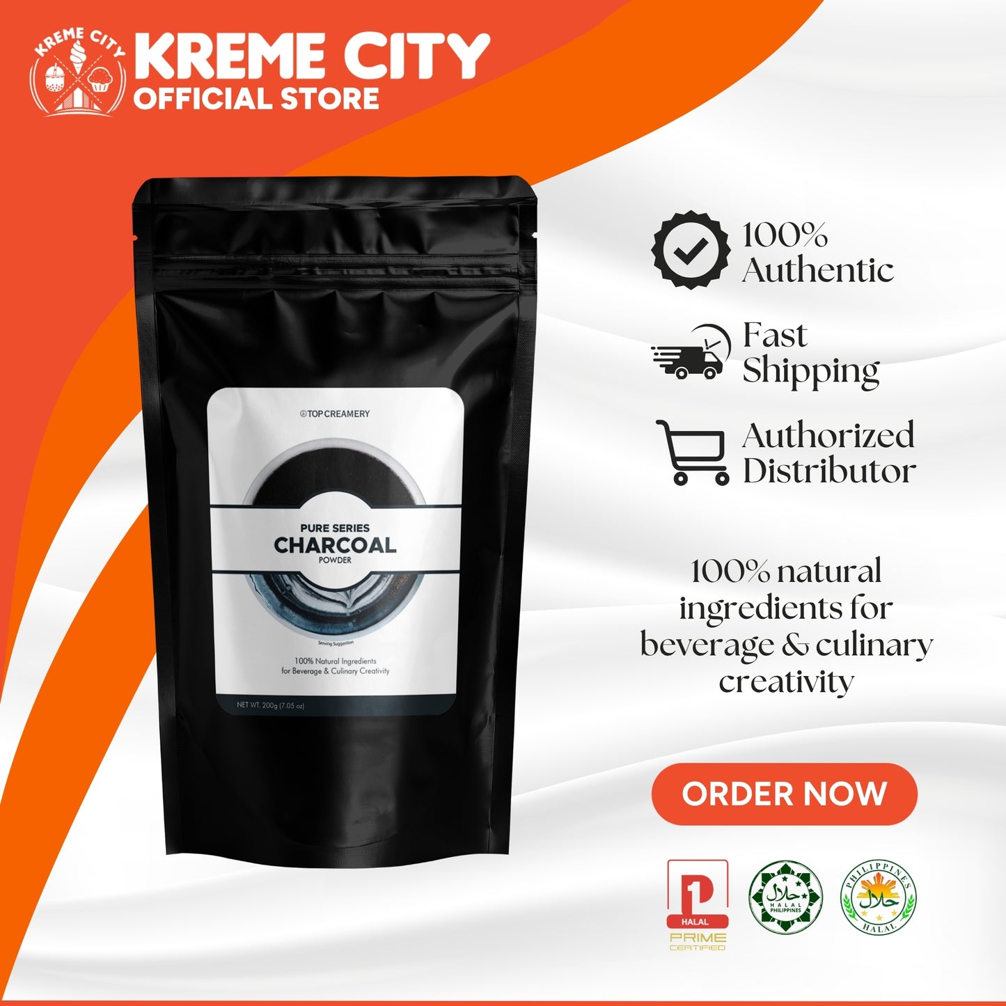 TOP Creamery Pure Series Charcoal Powder 200g