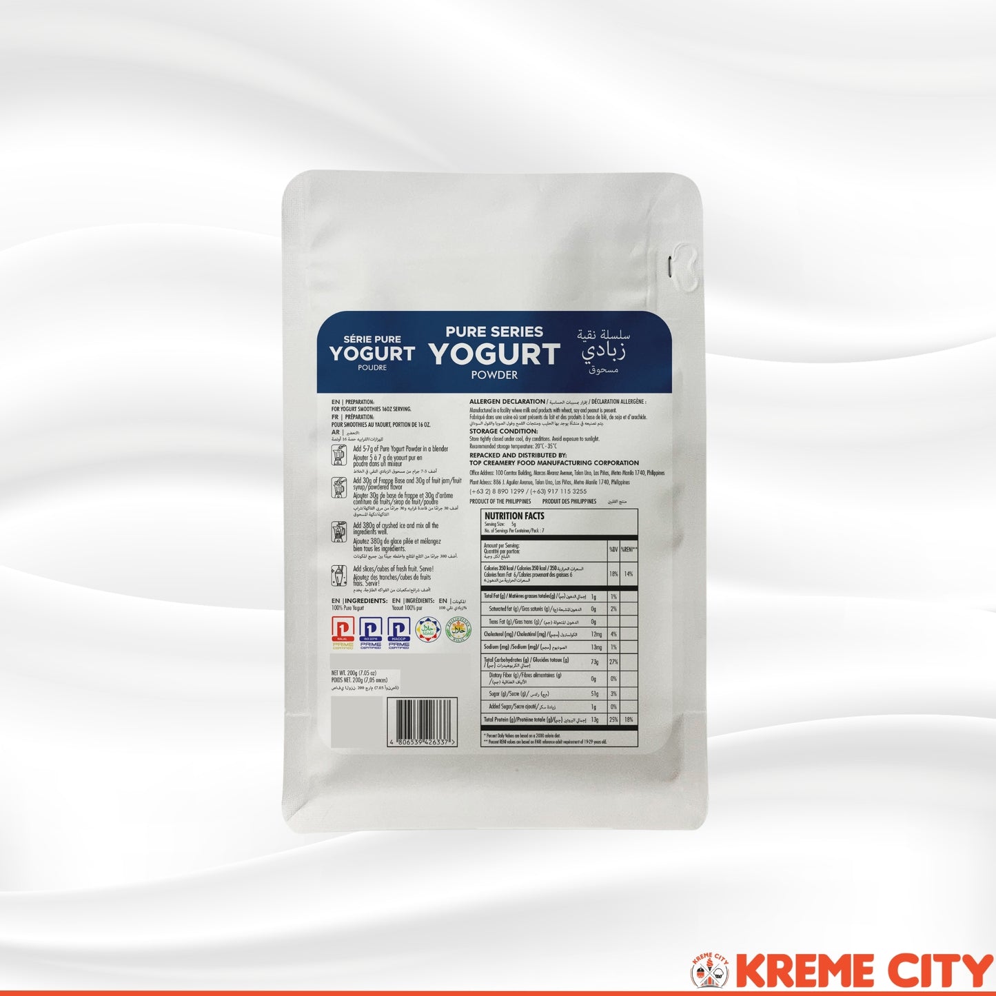TOP Creamery Pure Series Yogurt Powder 200g