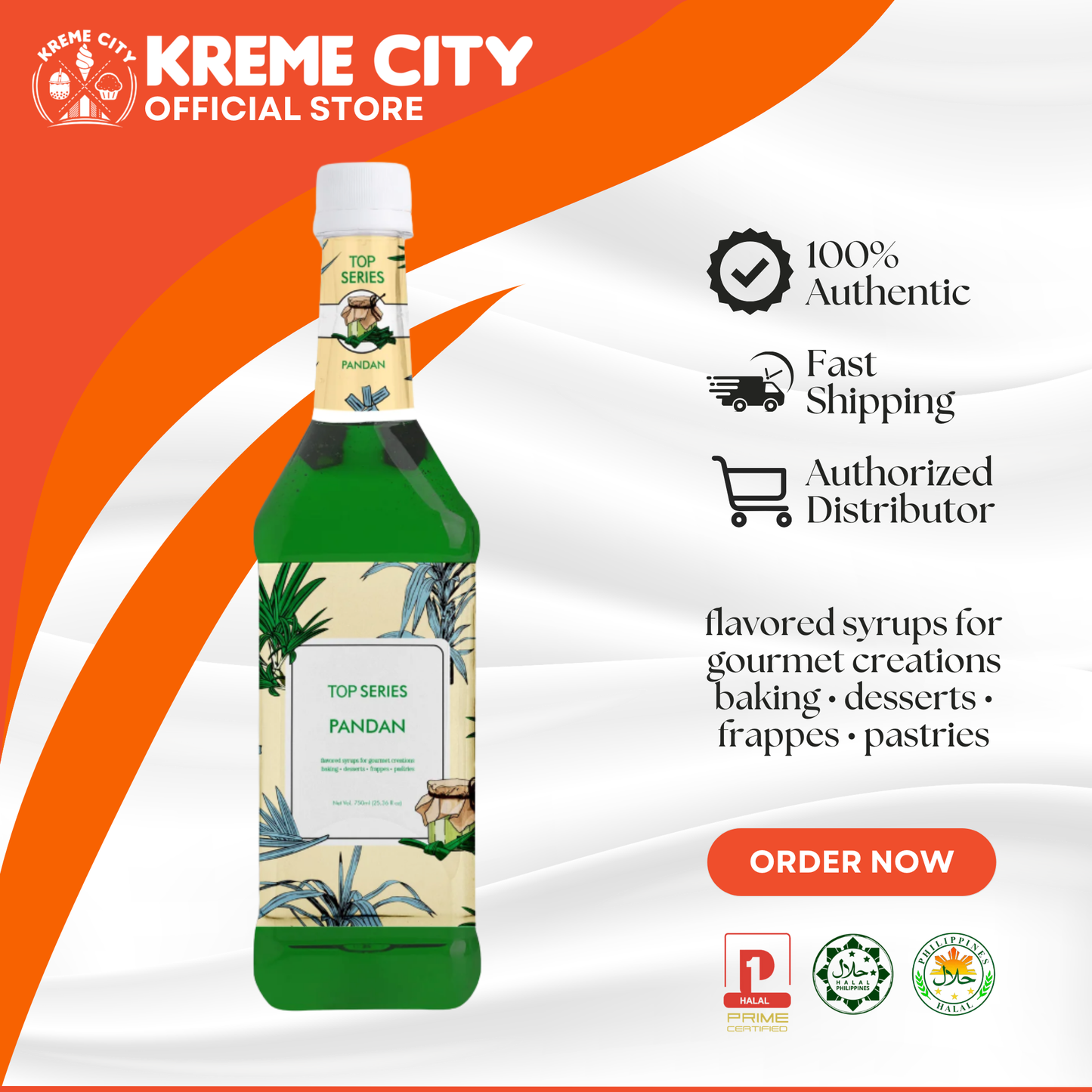 TOP Creamery Top Series Pandan Syrup 750ml