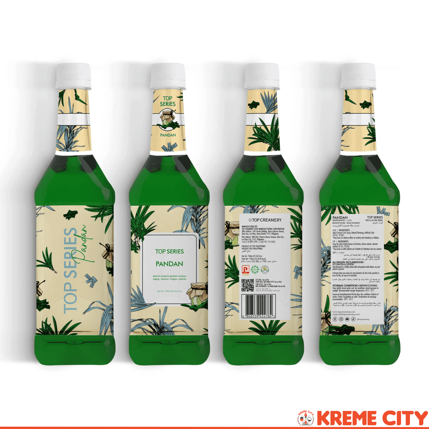 TOP Creamery Top Series Pandan Syrup 750ml