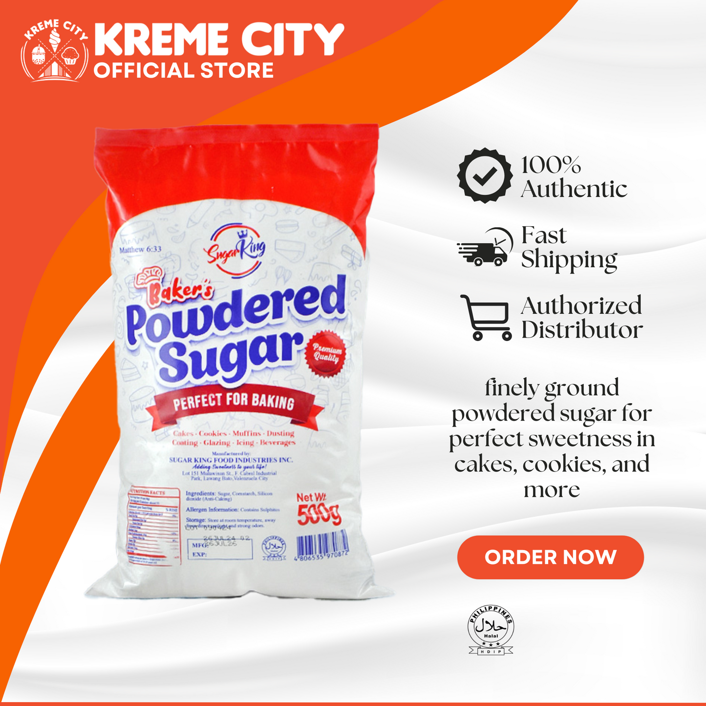 Sugar King Baker's Powdered Sugar 500g