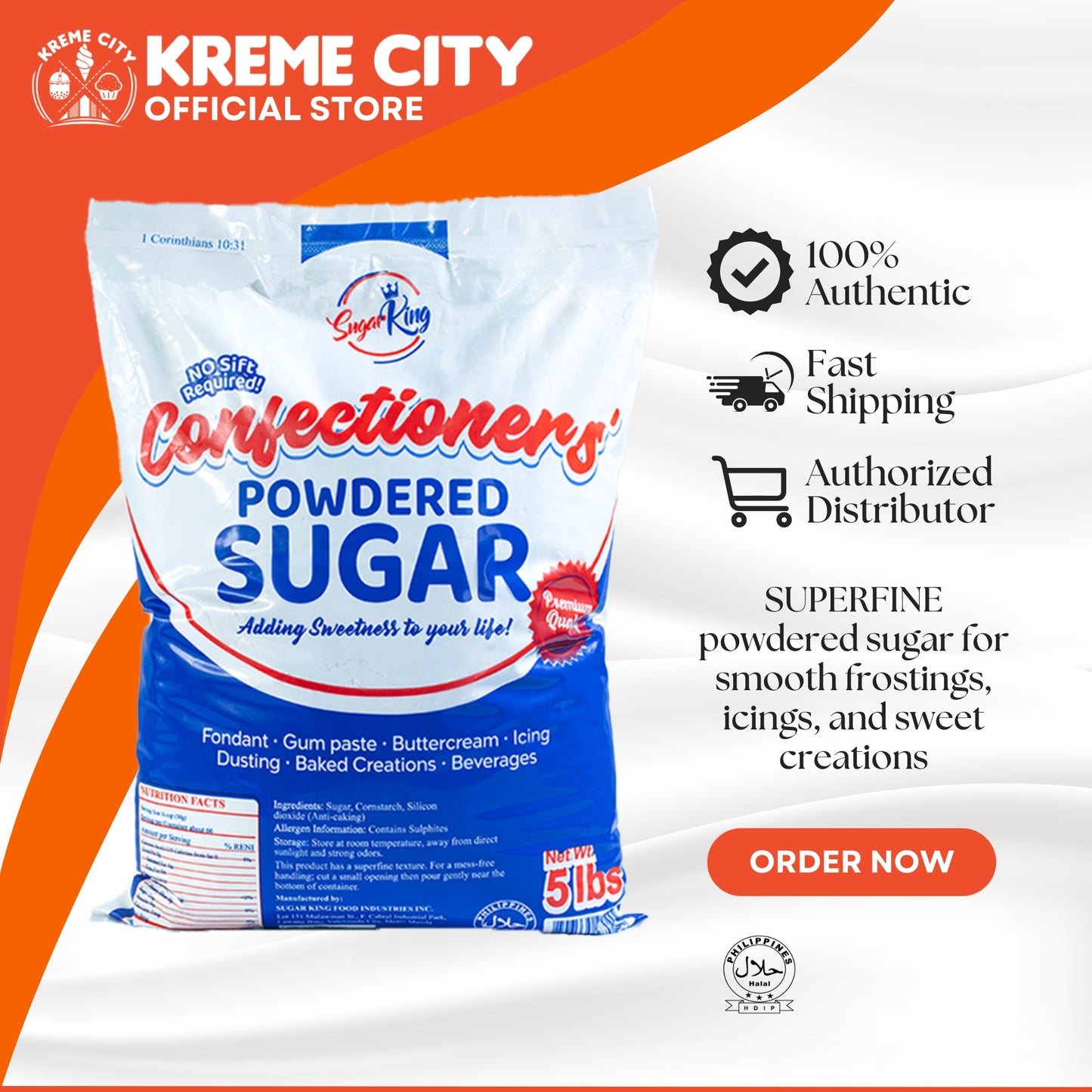 Sugar King Confectioners' Powdered Sugar 2.2kg