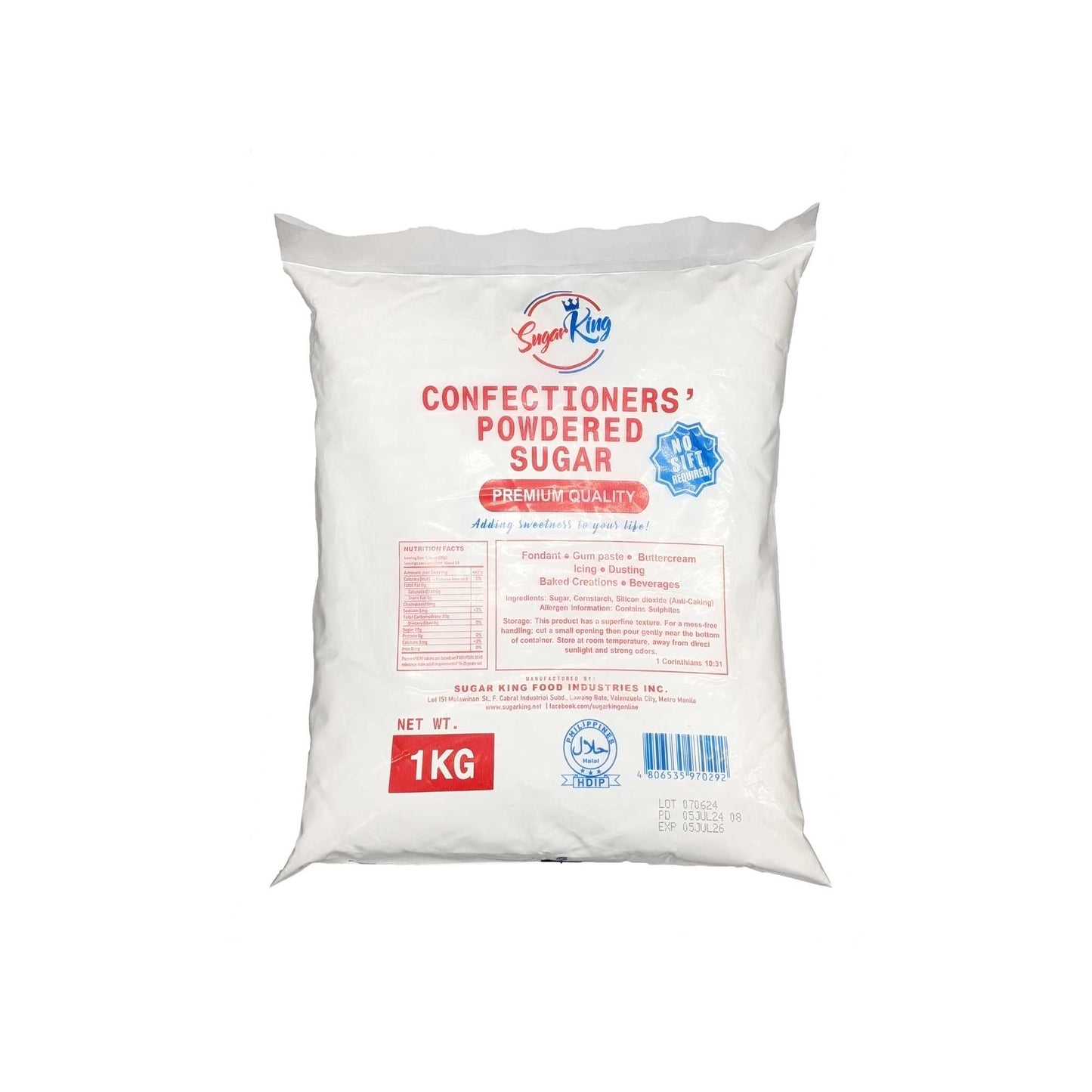 Sugar King Confectioners' Powdered Sugar 1kg