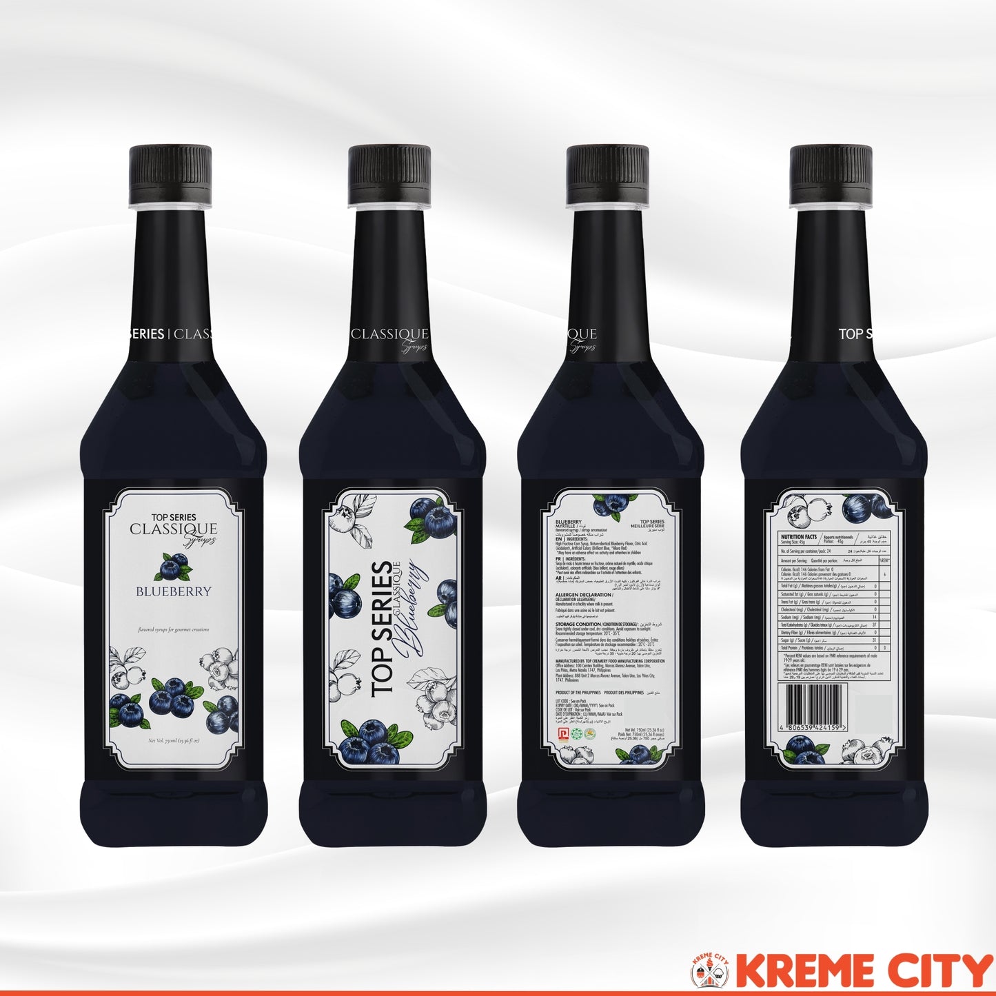 TOP Creamery TOP Series Classique Blueberry Syrup 750ml