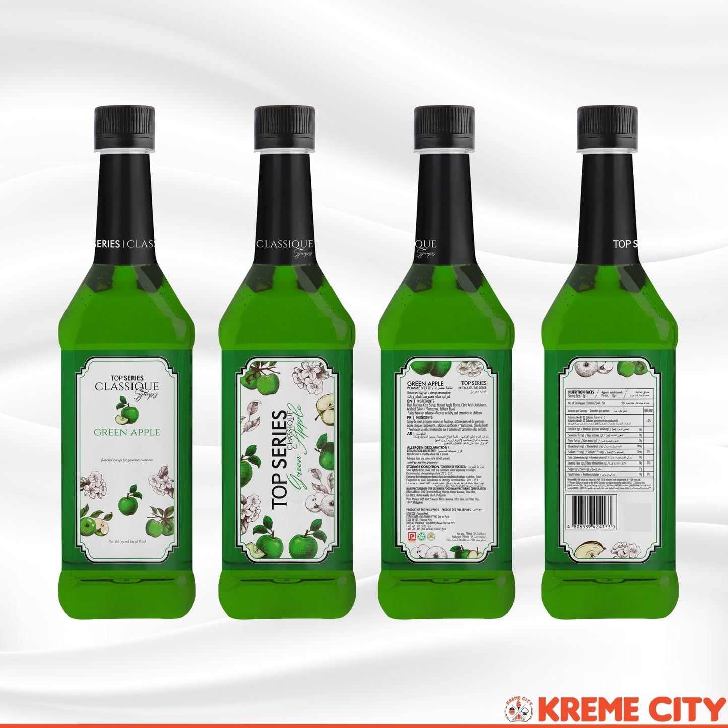 TOP Creamery TOP Series Classique Green Apple Syrup 750ml