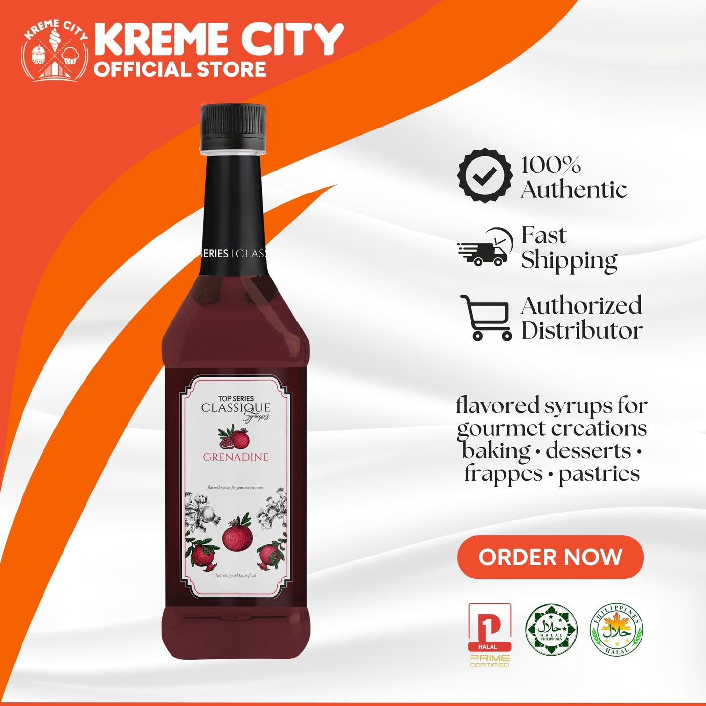 TOP Creamery TOP Series Classique Grenadine Syrup 750ml