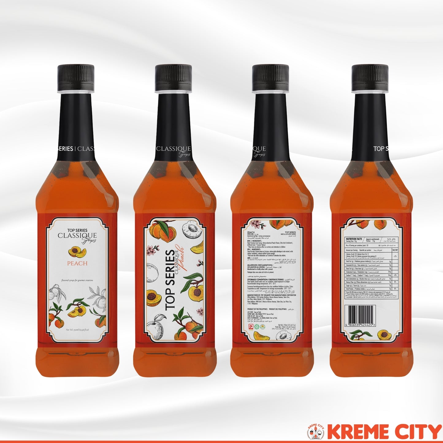 TOP Creamery TOP Series Classique Peach Syrup 750ml