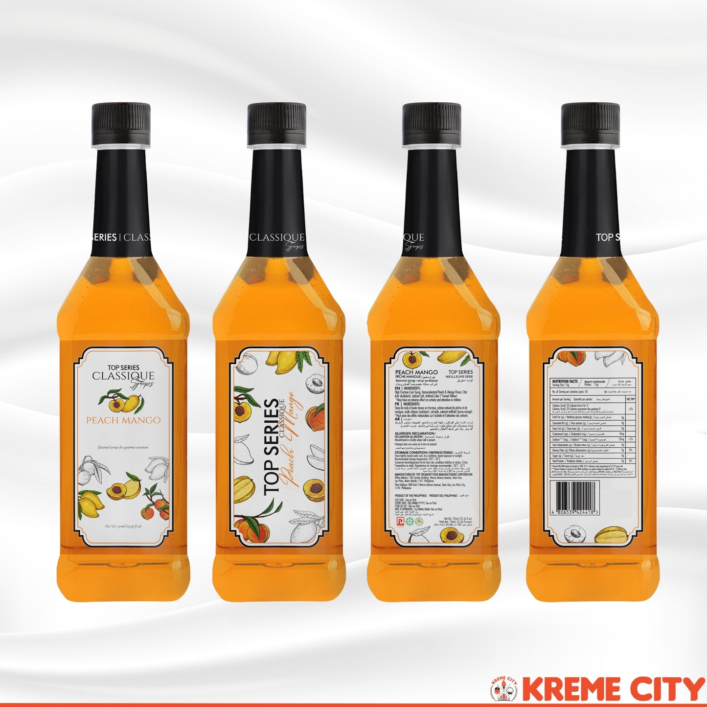 TOP Creamery TOP Series Classique Peach Mango Syrup 750ml