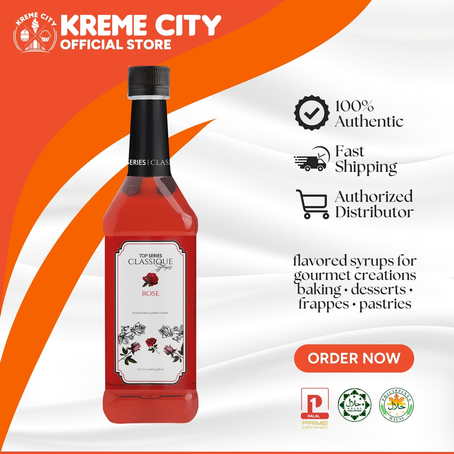 TOP Creamery TOP Series Classique Rose Syrup 750ml