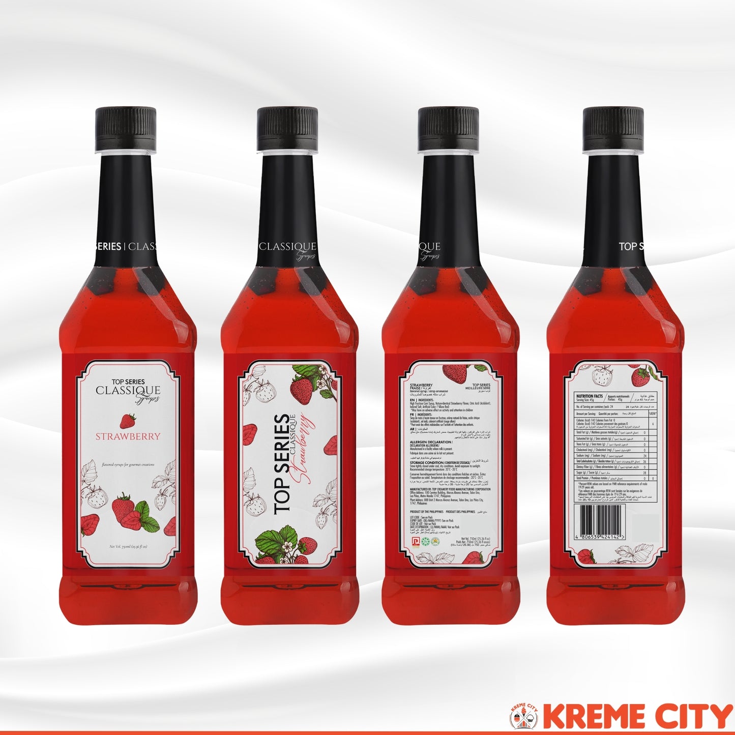 TOP Creamery TOP Series Classique Strawberry Syrup 750ml