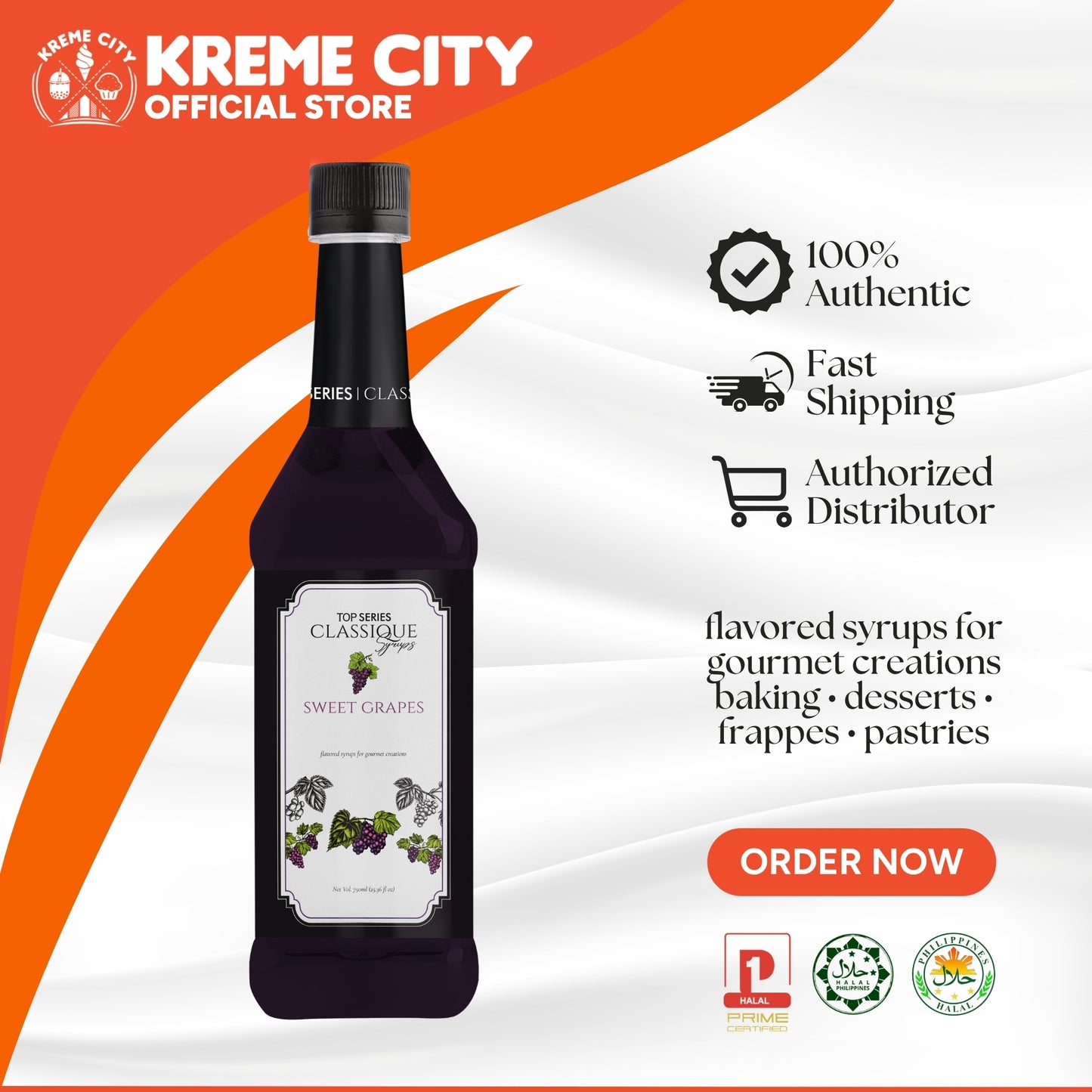 TOP Creamery TOP Series Classique Sweet Grapes Syrup 750ml